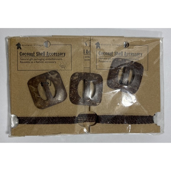 Other - VTG Nashville Wraps 1.5" Sq Coconut Shell Sliders Bulk 6-Pack Gift Wrap Decor